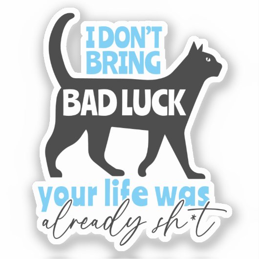 Funny Black Cat Thema Kostenvoranschlag Sticker (Vorderseite)