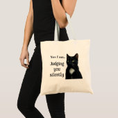 Funny Black Cat Tote Bag Tragetasche (Vorderseite (Produkt))