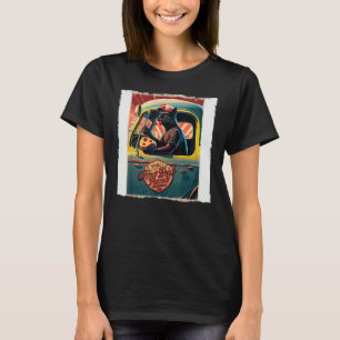 Funny Black Cat Truck Fahrer Hot Dogs für Kinder,  T-Shirt