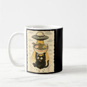 Funny Black Cat Ufo Ramen Alien Abduction Graphic  Kaffeetasse (Links)