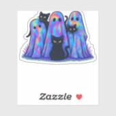 Funny Black Cat und Ghost Halloween Essential T-Sh Aufkleber (Blatt)
