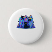Funny Black Cat und Ghost Halloween Essential T-Sh Button (Vorderseite)