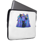 Funny Black Cat und Ghost Halloween Essential T-Sh Laptopschutzhülle (Vorne Rechts)