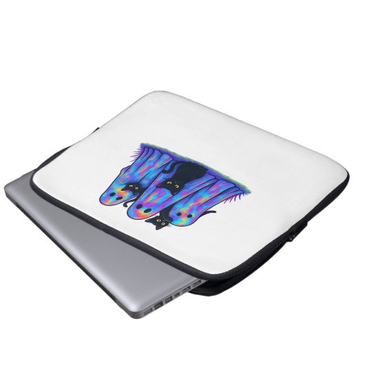 Funny Black Cat und Ghost Halloween Essential T-Sh Laptopschutzhülle (Vorne Knopf)