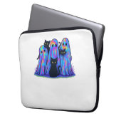 Funny Black Cat und Ghost Halloween Essential T-Sh Laptopschutzhülle (Vorderseite Links)