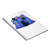 Funny Black Cat und Ghost Halloween Essential T-Sh Notizblock (Rechte Seite)