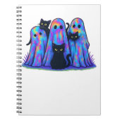 Funny Black Cat und Ghost Halloween Essential T-Sh Notizblock (Vorderseite)