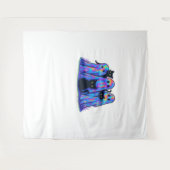 Funny Black Cat und Ghost Halloween Essential T-Sh Wandteppich (Vorderseite (Horizontal))