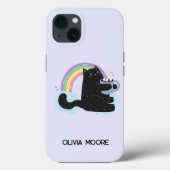 Funny Black Cat und Marshmallow Case-Mate iPhone Hülle (Rückseite)