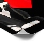 Funny Black Cat Valentinstag Herzlich willkommen b Poster (Ecke)