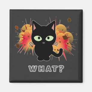 Funny Black Cat Was Niedlich Kitten Liebhaber Pet Magnet