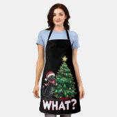 Funny Black Cat Was Weihnachtsbaum Weihnachten Schürze (Getragen)