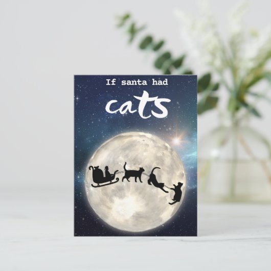 Funny Black Cat Weihnachten (Stehend Vorderseite)