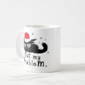 Funny Black Cat Weihnachtsbeleuchtung Kaffeetasse (Vorderseite Links)