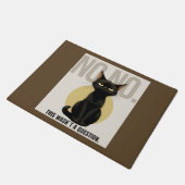 Funny Black Cat Welcome Mat – Sarcastic NO NO Cat  Fußmatte (Schrägansicht)