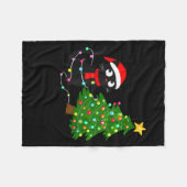 Funny Black Cat What_ Christmas Tree Funny Cat Lov Fleecedecke (Vorderseite (Horizontal))