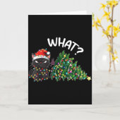 Funny Black Cat What_ Christmas Tree Funny Cat Lov Karte (Gelbe Blume)