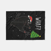 Funny Black Cat What_ Christmas Tree Meme Xmas Men Fleecedecke (Vorderseite (Horizontal))