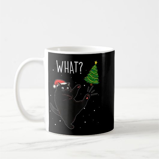 Funny Black Cat What_ Christmas Tree Meme Xmas Men Kaffeetasse (Links)