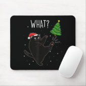 Funny Black Cat What_ Christmas Tree Meme Xmas Men Mousepad (Mit Mouse)
