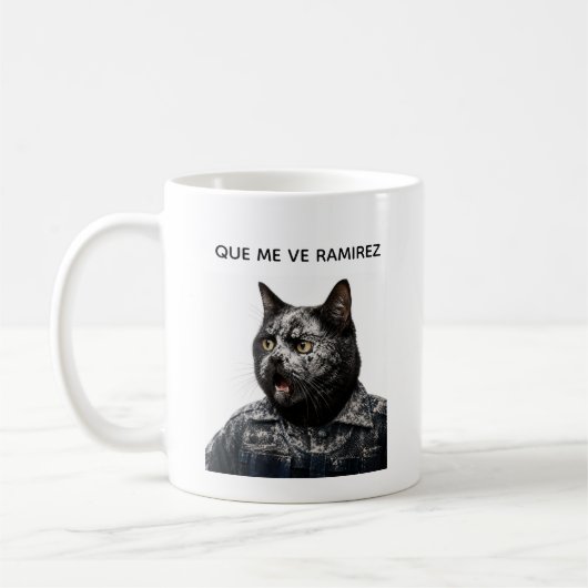 Funny Black Cat – What Happened?! Kaffeetasse (Links)