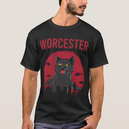 Funny Black Cat Worcester T-Shirt (Vorderseite)