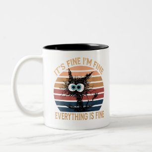 Funny Black Cat Zitat Es ist schön, dass ich gut b Zweifarbige Tasse