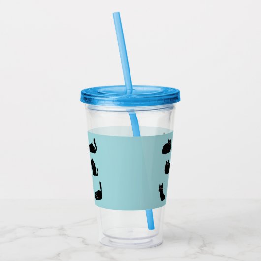 Funny Black Cats Acryltrinkbecher (Links)