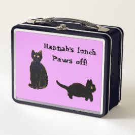Funny Black Cats Art Custom Color Metall Brotdose