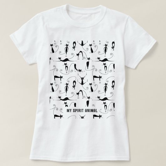Funny Black Cats Benutzerdefinierter Text oder Nam T-Shirt (Design vorne)