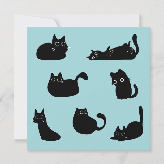 Funny Black Cats Birthday Karte (Vorderseite)