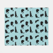 Funny Black Cats Fleecedecke (Vorderseite (Horizontal))