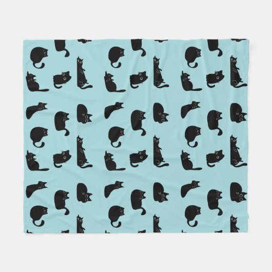 Funny Black Cats Fleecedecke (Vorderseite (Horizontal))
