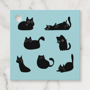 Funny Black Cats Geburtstagsgeschenk Geschenkanhänger