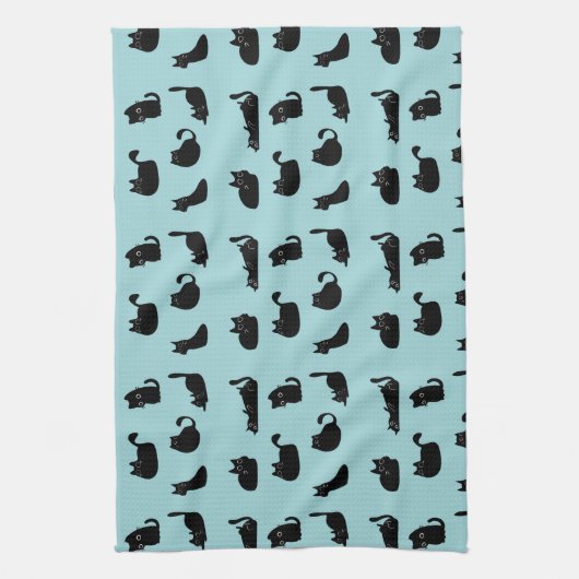 Funny Black Cats Geschirrtuch (Vertikal)