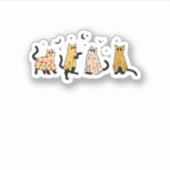 Funny Black Cats Ghost Halloween Pattern Cat Lover Aufkleber (Vorderseite)