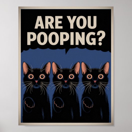Funny Black Cats Kacke du? Humore Cat Poster (Vorne)