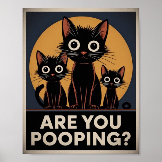 Funny Black Cats Kacke du? Humore Cat Poster (Vorne)