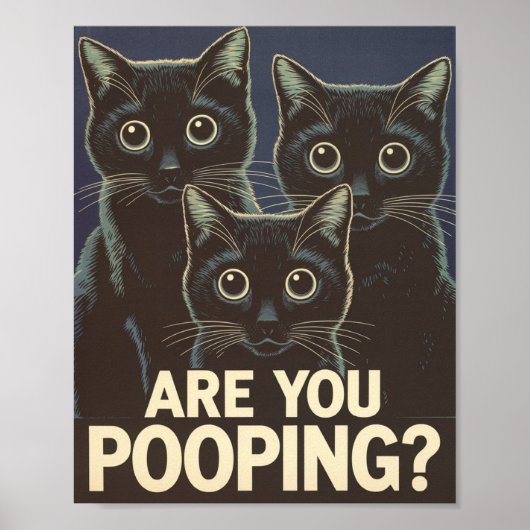 Funny Black Cats Kacke du? Humore Cat Poster (Vorne)
