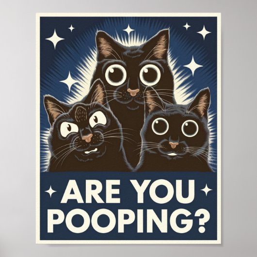 Funny Black Cats Kacke du? Humore Cat Poster (Vorne)