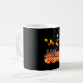 Funny Black Cats Lkw Autumn Pumpkin Mapsleaf Kaffeetasse (Vorderseite Links)