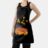 Funny Black Cats Lkw Autumn Pumpkin Mapsleaf Schürze (InSitu)