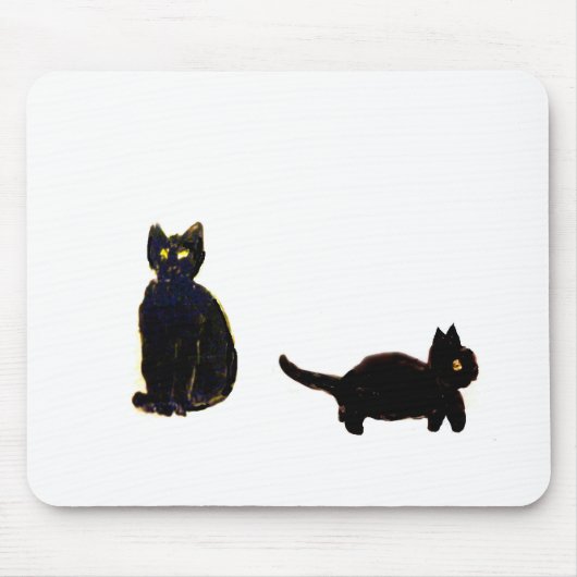 Funny Black Cats Niedlich Kitty Mousepad (Vorne)