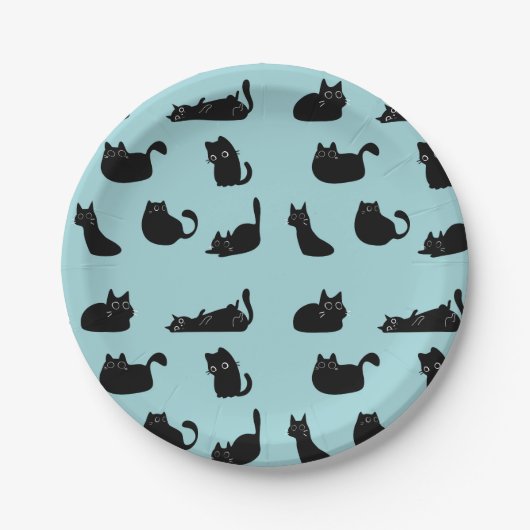 Funny Black Cats Pappteller (Vorderseite)