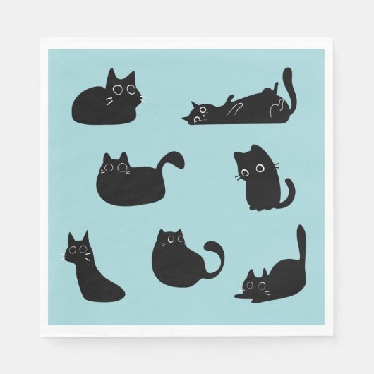 Funny Black Cats Serviette (Vorderseite)