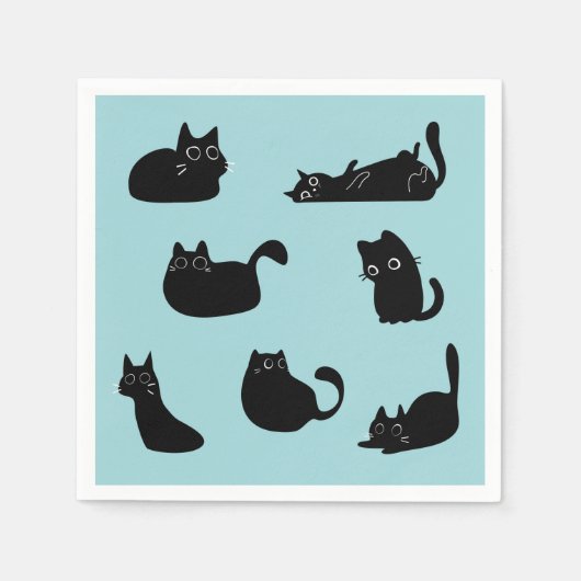 Funny Black Cats Serviette (Vorderseite)