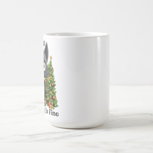 FUNNY BLACK CHRISTMAS CAT AND BAUM KAFFEETASSE (Mittel)