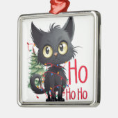 FUNNY BLACK CHRISTMAS CAT WITH TREM ORNAMENT AUS METALL (Links)