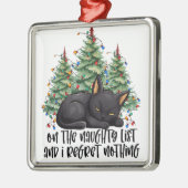 FUNNY BLACK CHRISTMAS CAT WITH TREM ORNAMENT AUS METALL (Links)