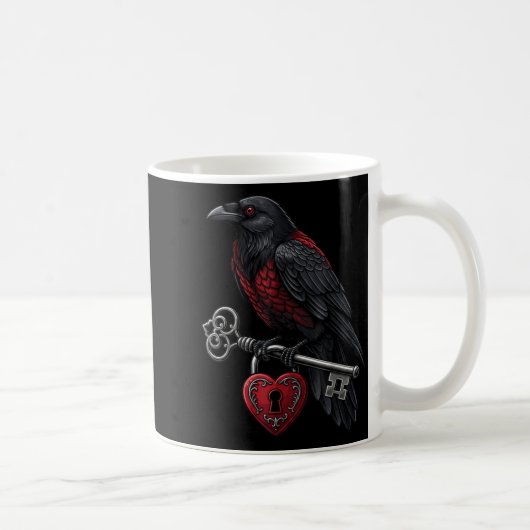Funny Black Crow Black Bird Funny Crow Valentines  Kaffeetasse (Rechts)